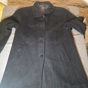 Vintage Company Ellen Tracy women's black wool Blend coat (Size 14) Sku:e2